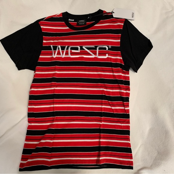 ⚜️NWT WeSC “Max Yarn Dye” striped 100% cotton tee - Picture 2 of 10